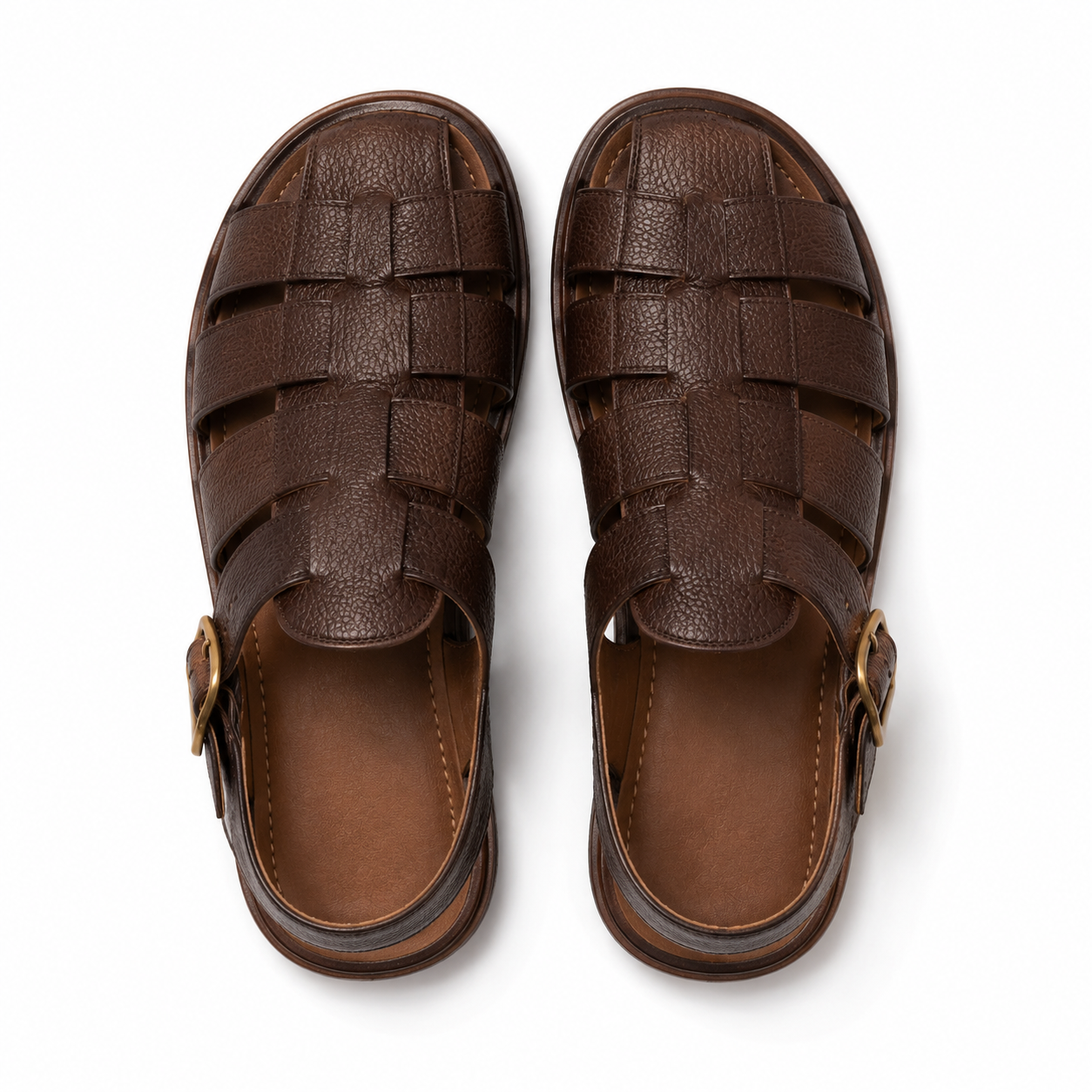 Close-up of leather texture on sandals