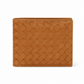 Front view of Modish-Vogue leather bifold wallet in tan