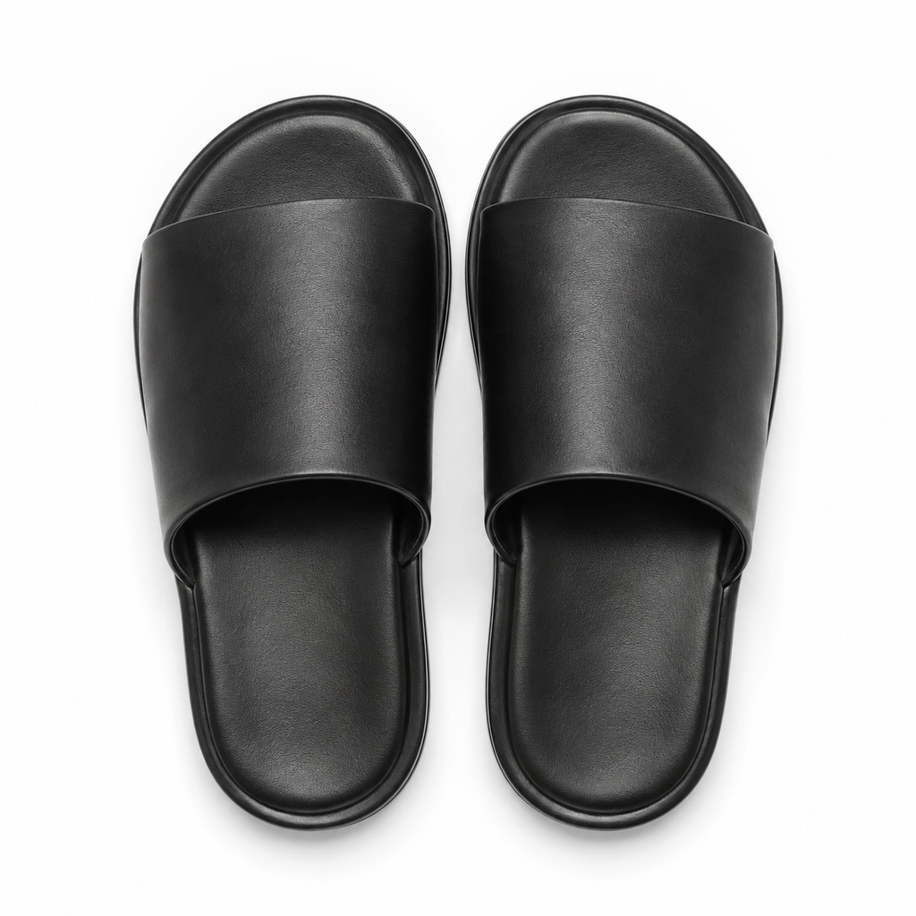 Close-up of the leather material on Modish-Vogue sandals.