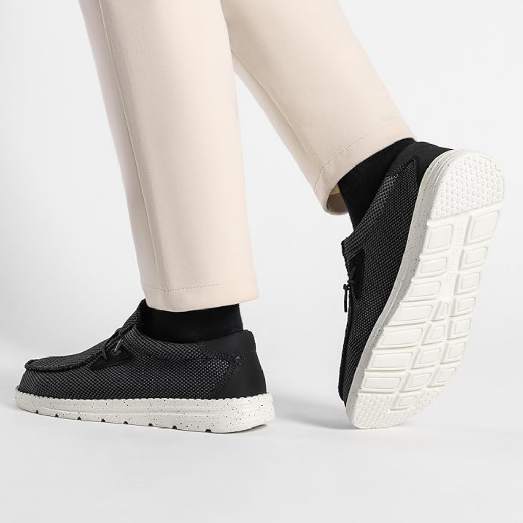 Men's Two-Tone Casual Loafers – Black Grey