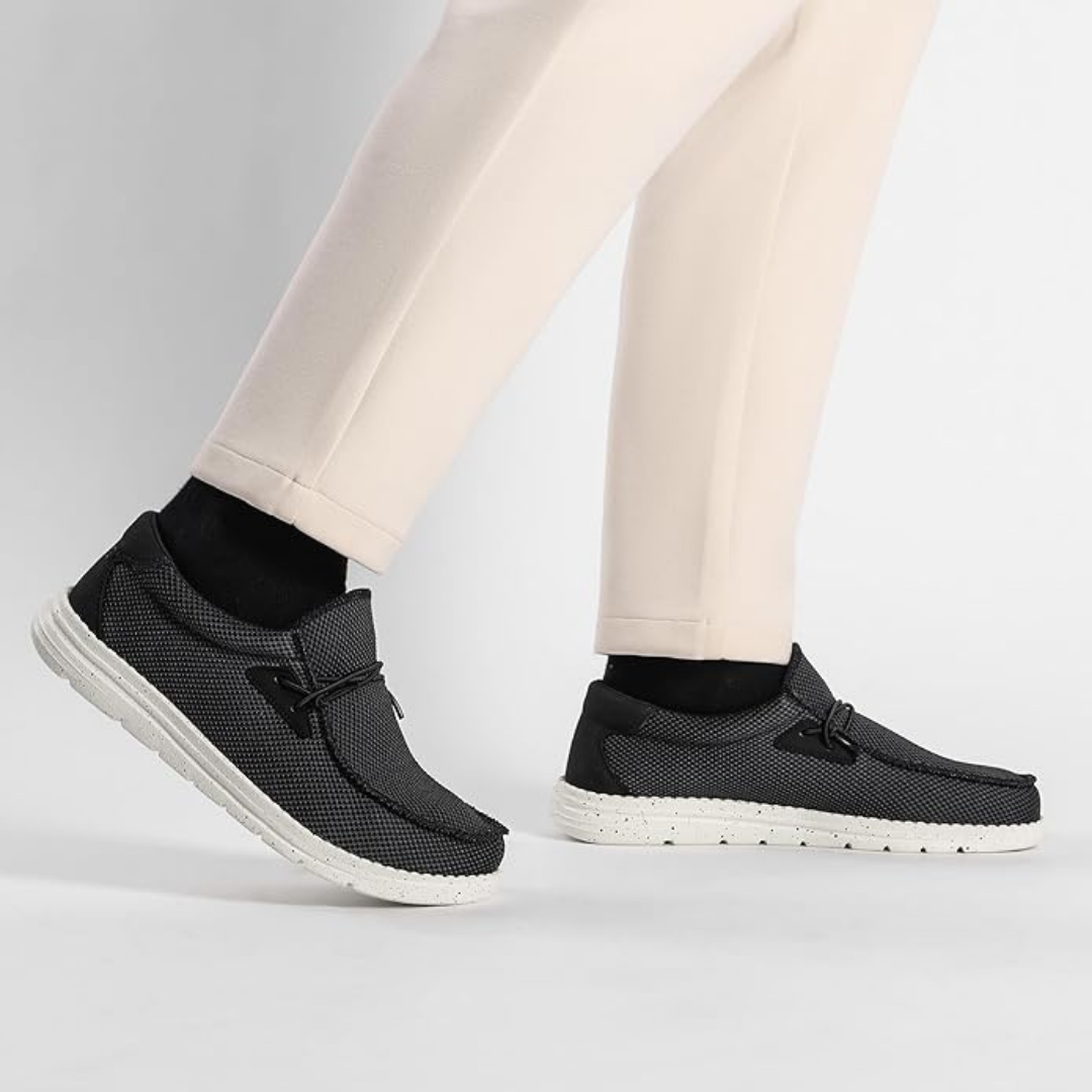 Men's Two-Tone Casual Loafers – Black Grey