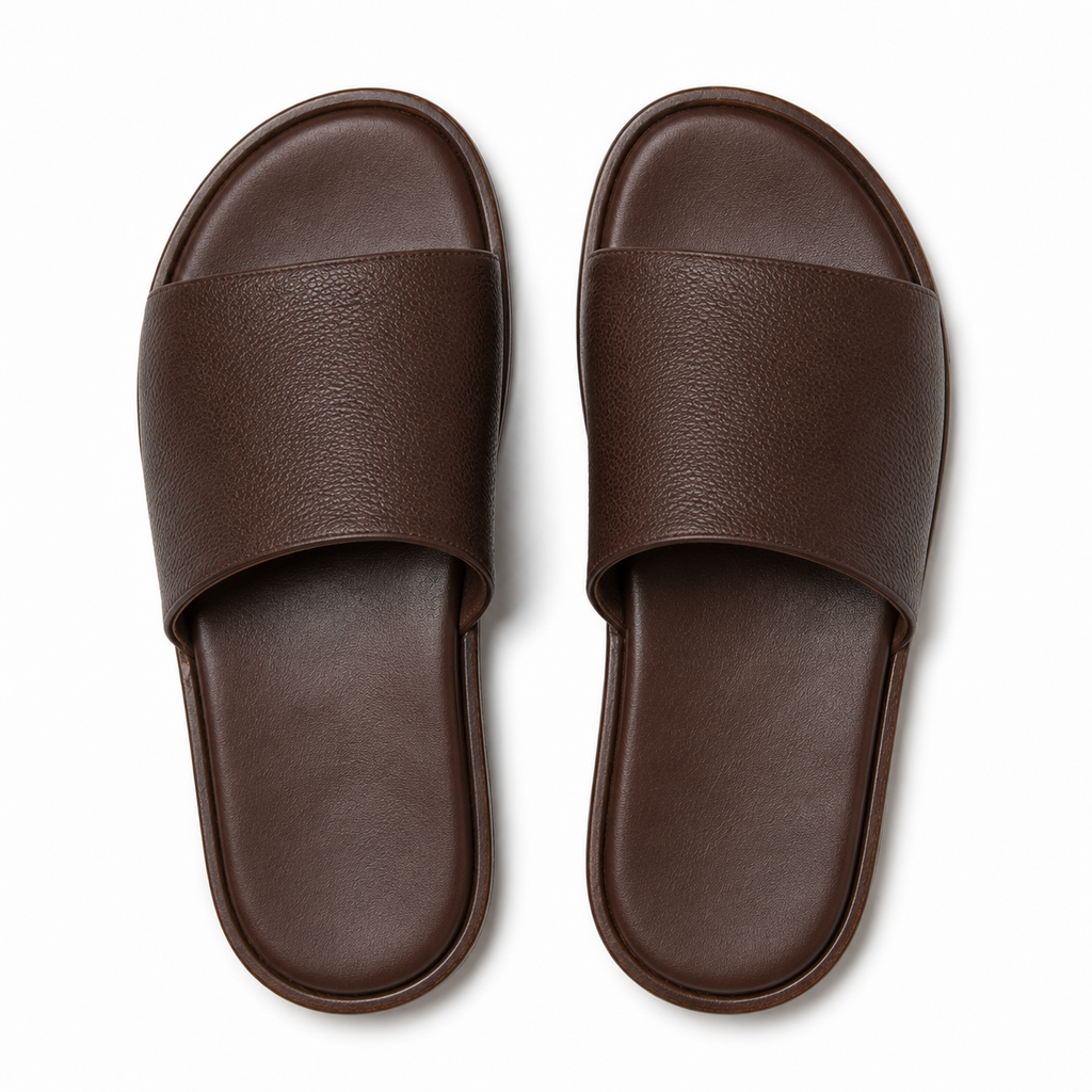 Close-up of leather texture on sandals