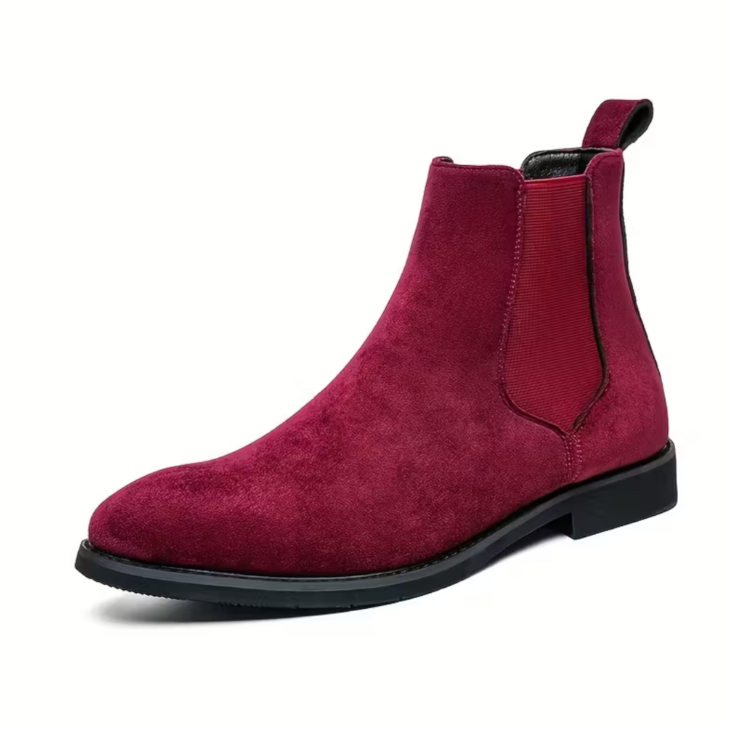 Men’s Red Chelsea Boots – Suede Finish