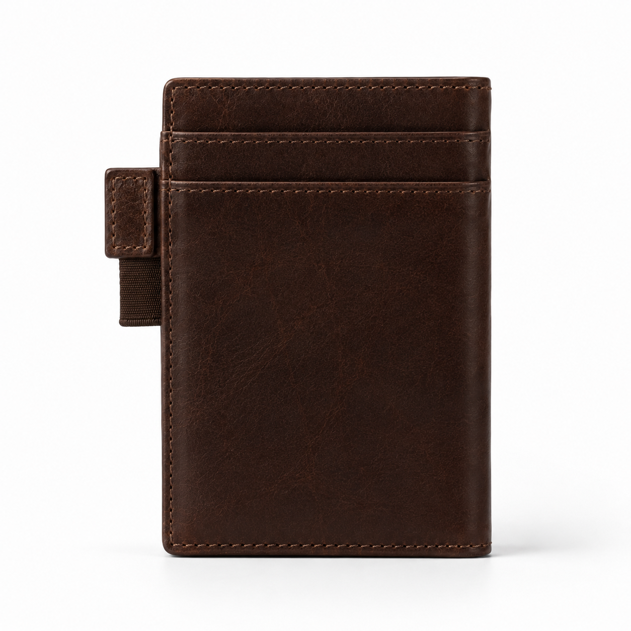 Close-up of leather texture on Modish-Vogue wallet.