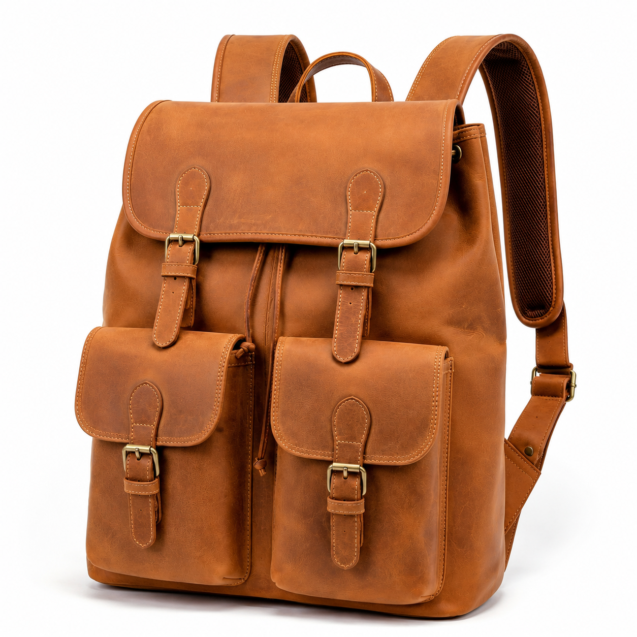 Side view showing adjustable straps of the backpack.