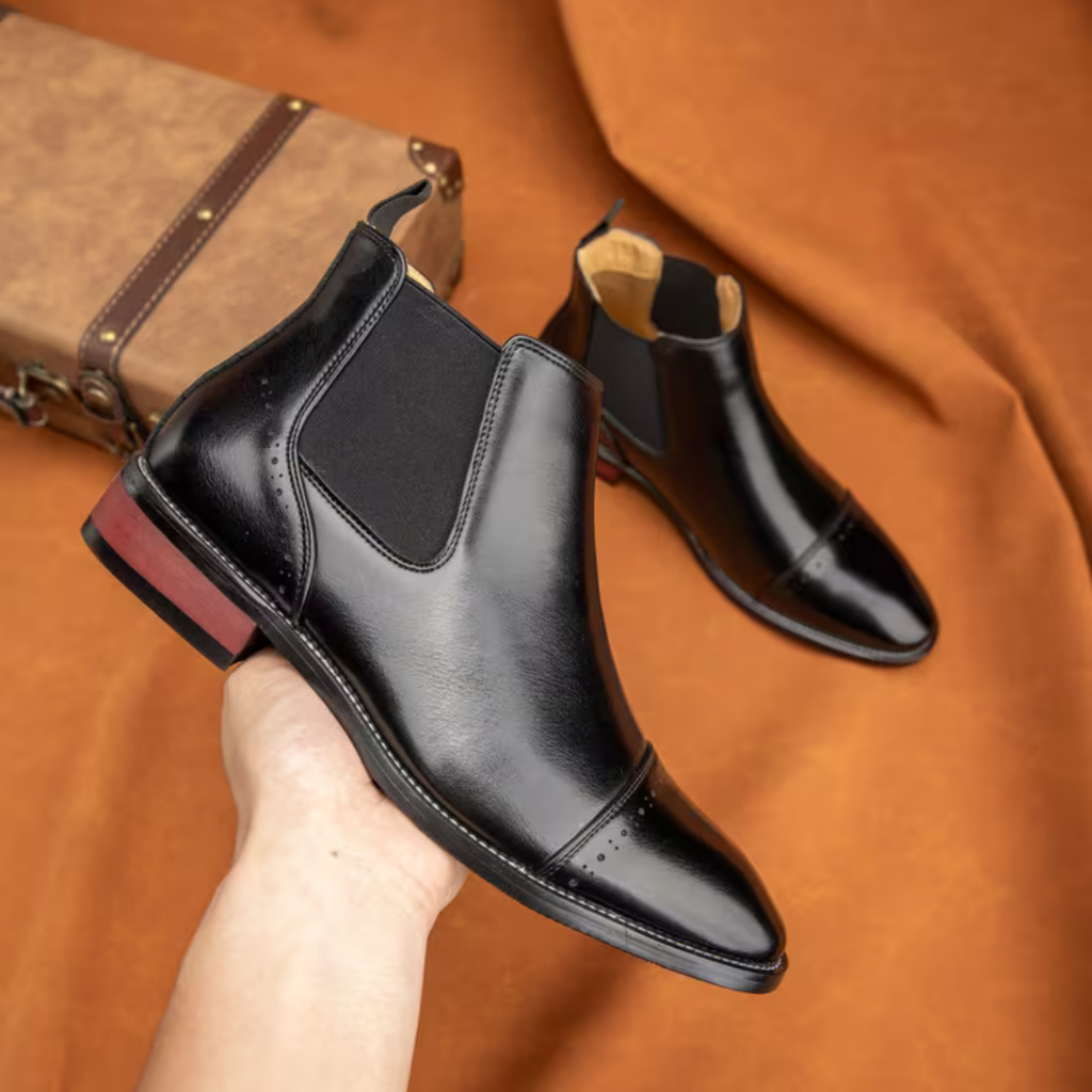 Men’s Black Chelsea Boots – Polished Finish