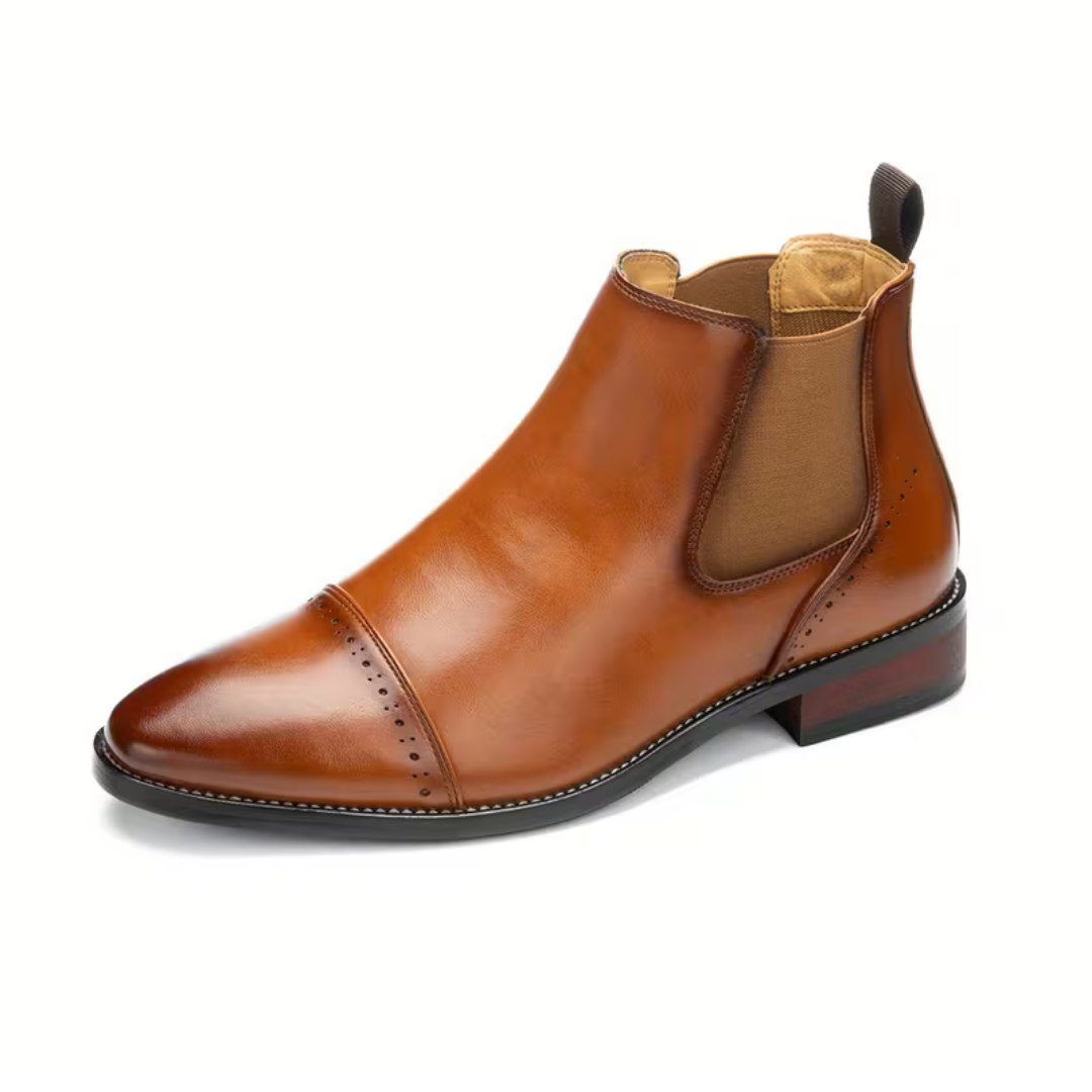 Men’s Brown Chelsea Boots – Cap Toe Detail