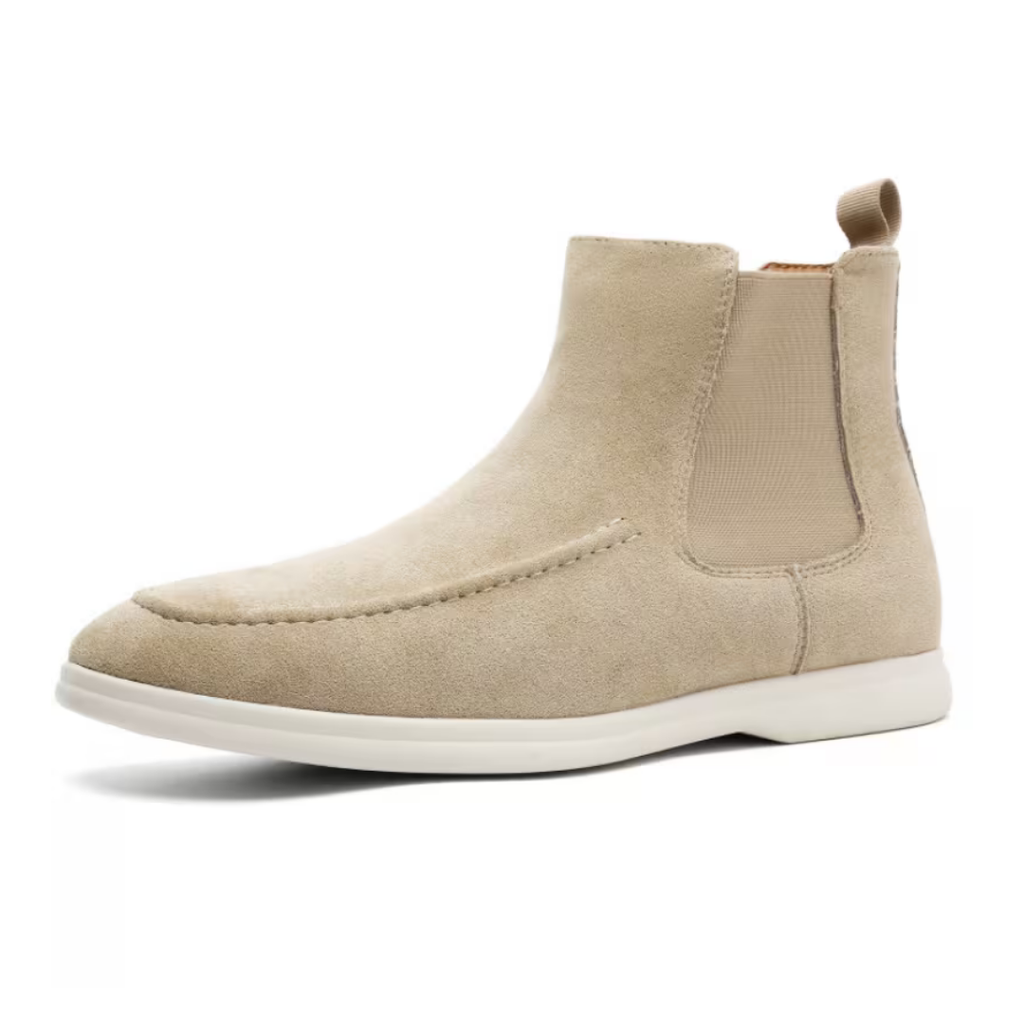 Men’s Beige Chelsea Boots – Suede Finish