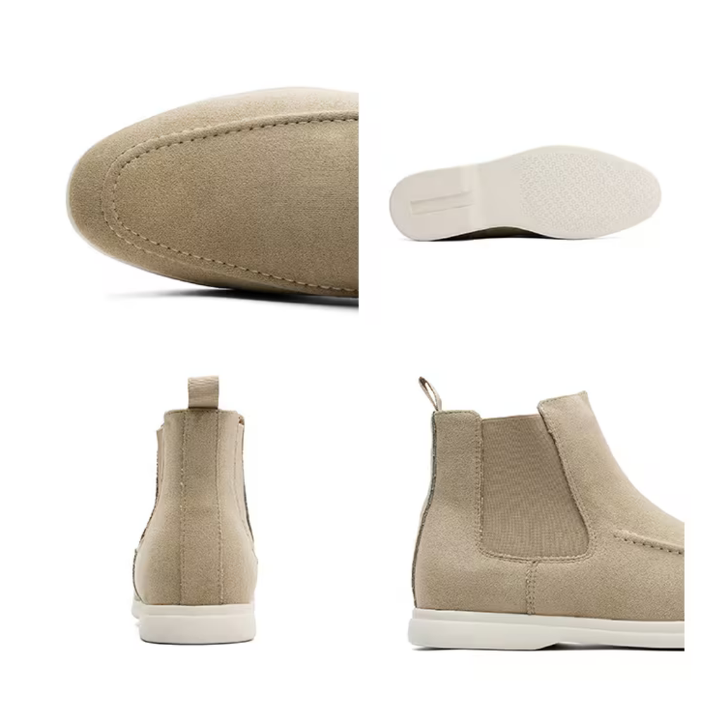 Men’s Beige Chelsea Boots – Suede Finish