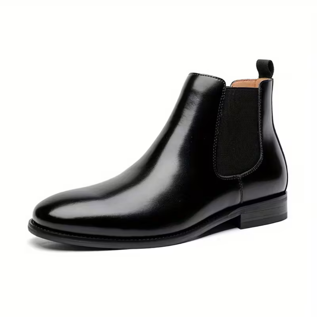 Men’s Black Chelsea Boots – Pull Tab Design