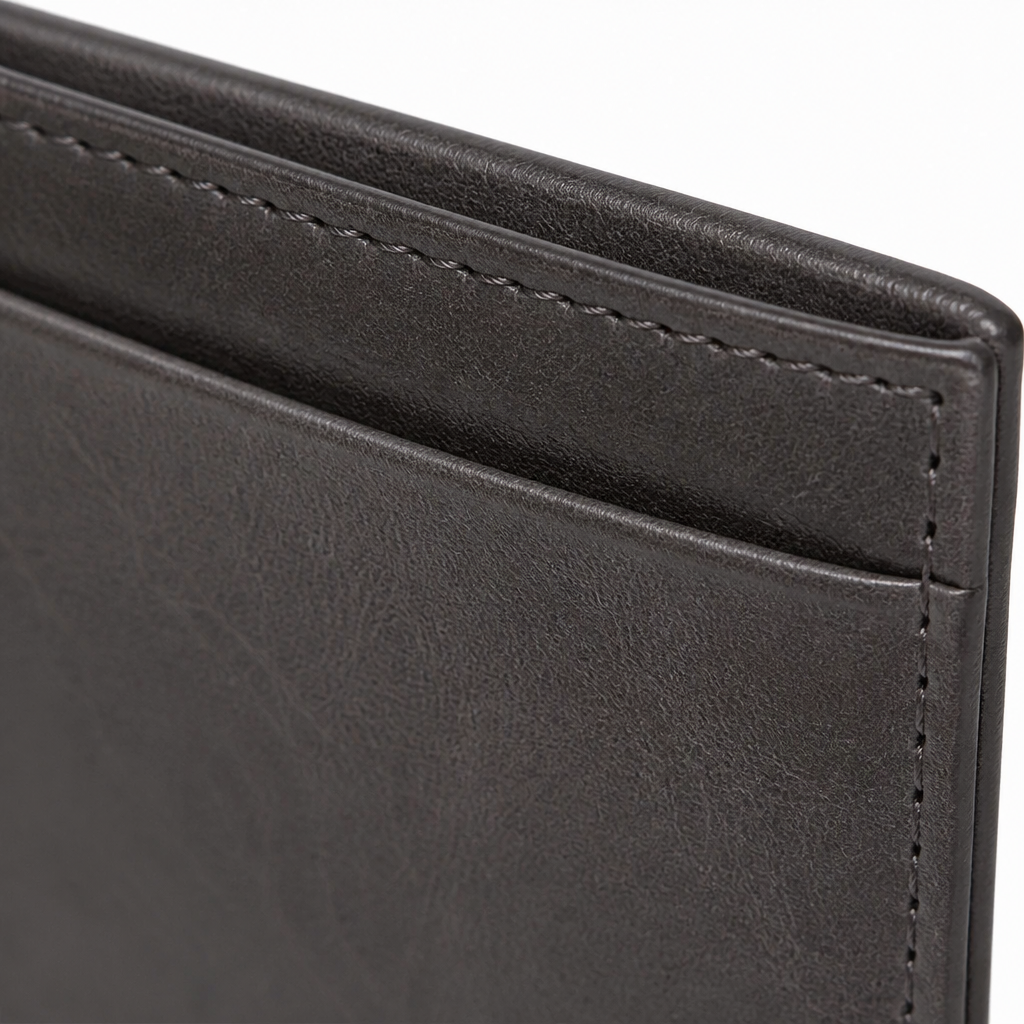 Passport holder displayed with a passport inserted.