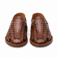 Front view of Modish-Vogue Men's Leather Huarache Sandals in brown.