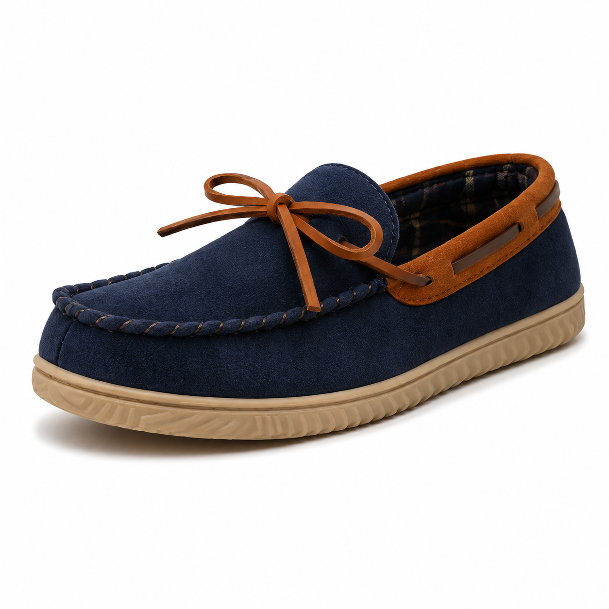 Men's Suede Driving Loafers – Navy Blue & Tan