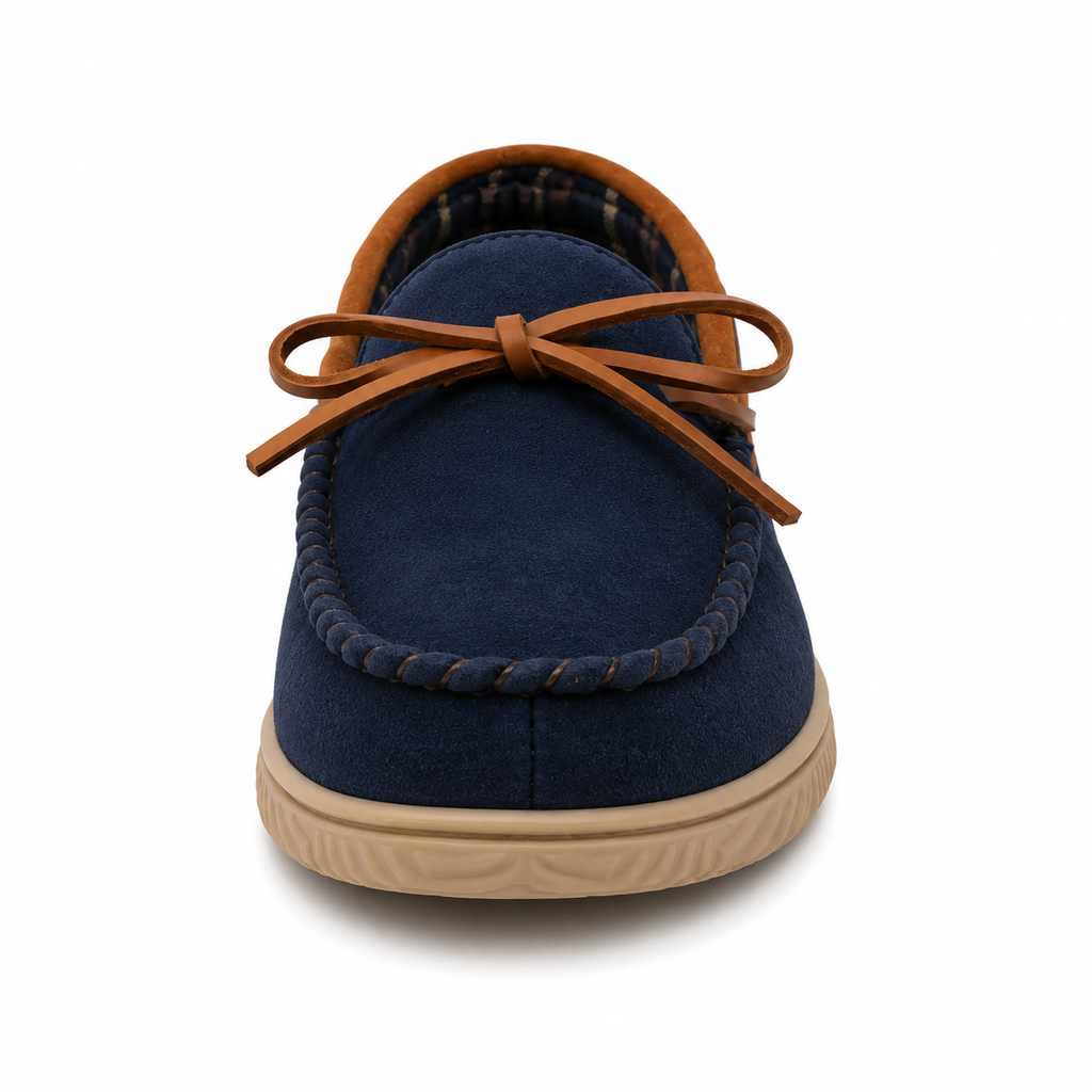 Men's Suede Driving Loafers – Navy Blue & Tan
