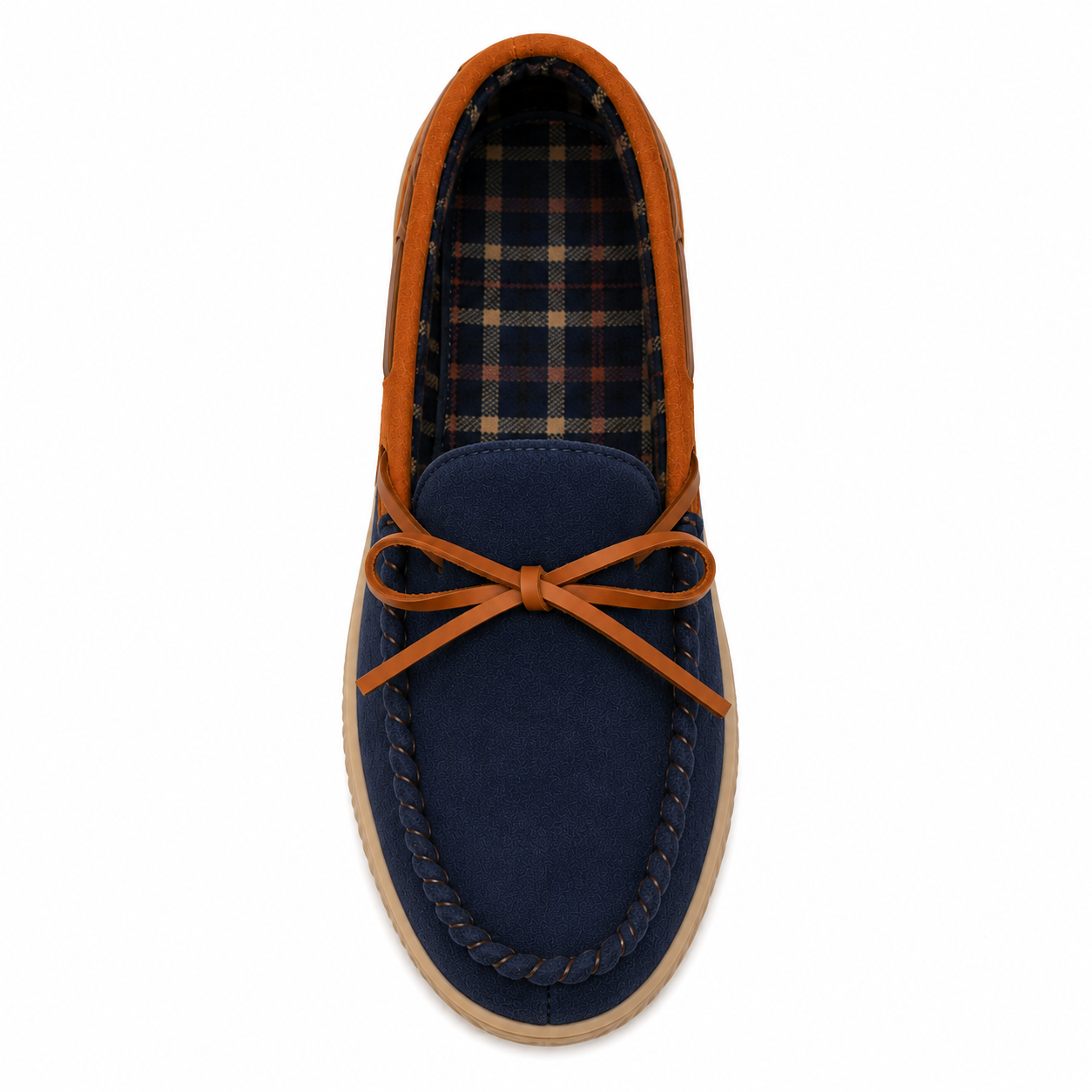 Men's Suede Driving Loafers – Navy Blue & Tan