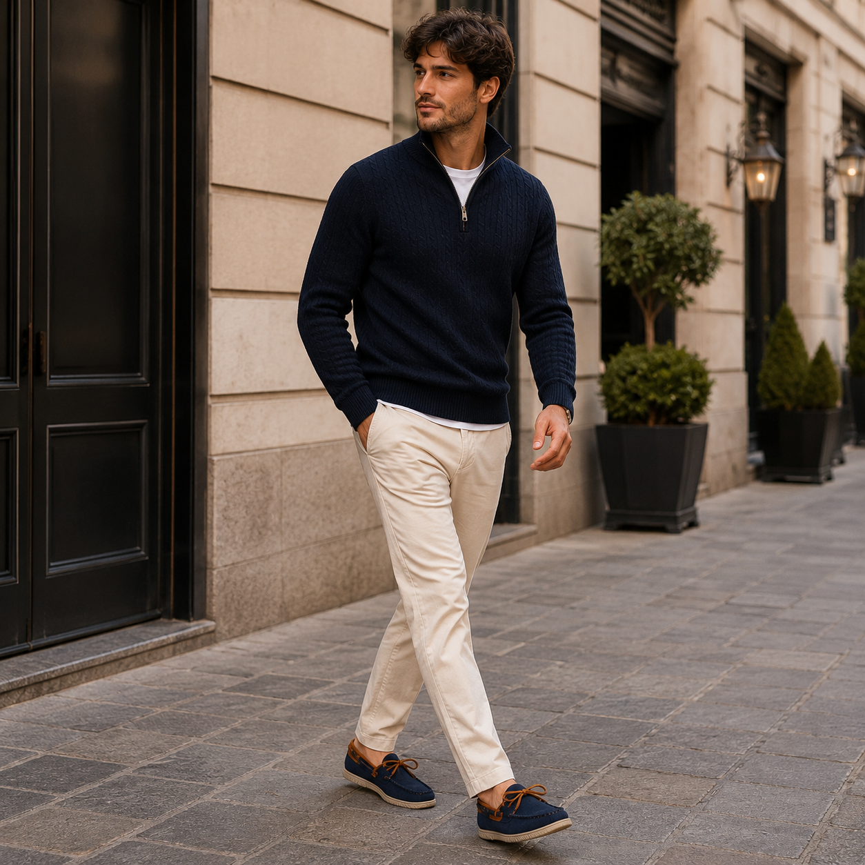Men's Suede Driving Loafers – Navy Blue & Tan