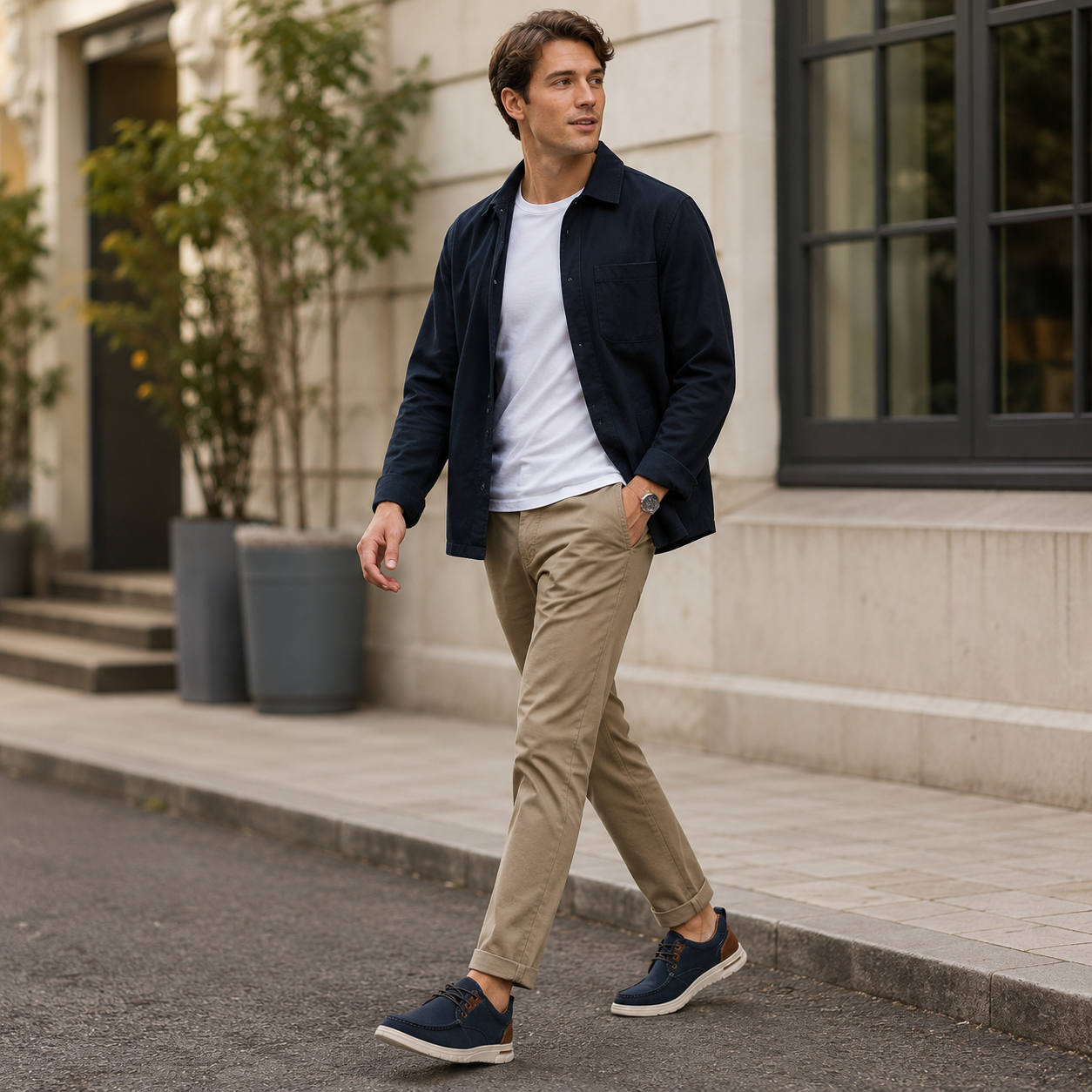 Men's Casual Canvas Comfort Shoes – Navy Blue