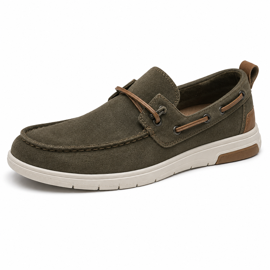 Men's Casual Boat Loafers – Vintage Olive Green
