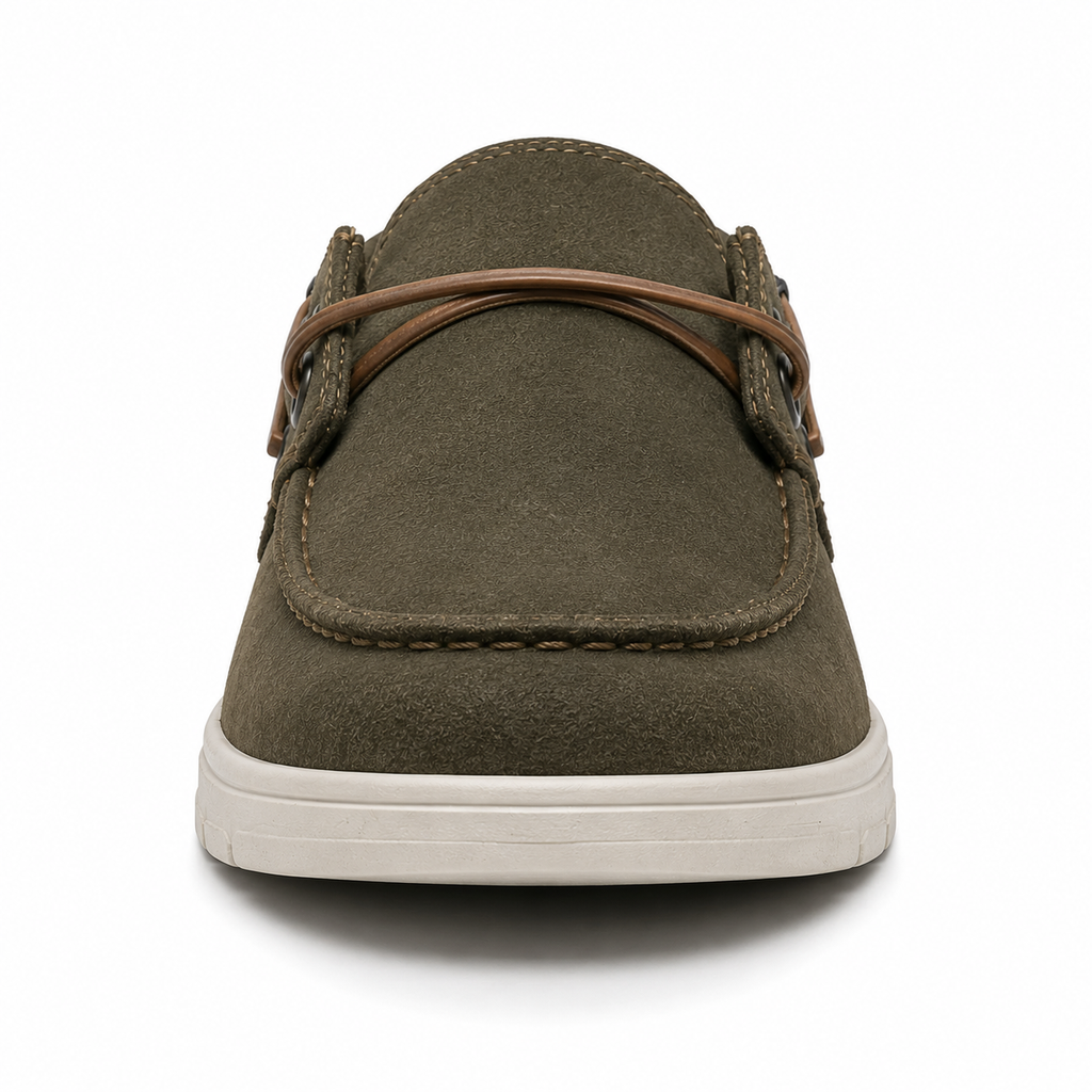 Men's Casual Boat Loafers – Vintage Olive Green