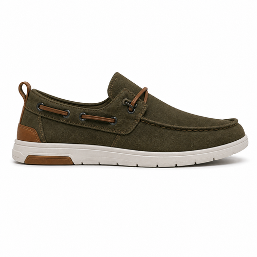 Men's Casual Boat Loafers – Vintage Olive Green