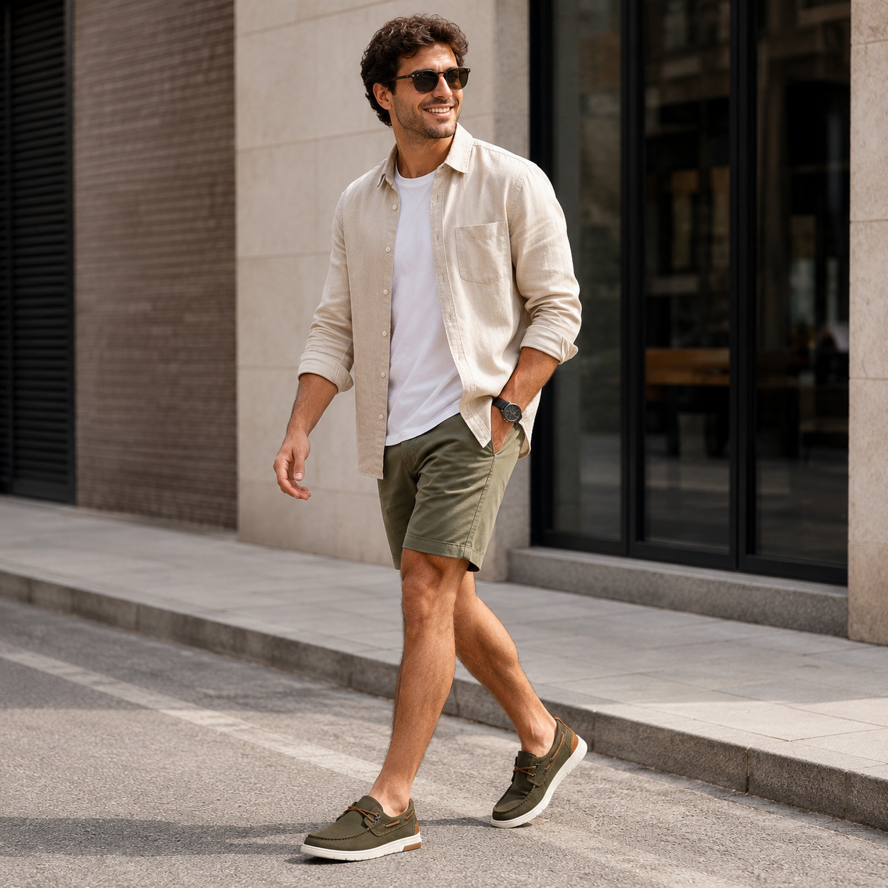 Men's Casual Boat Loafers – Vintage Olive Green