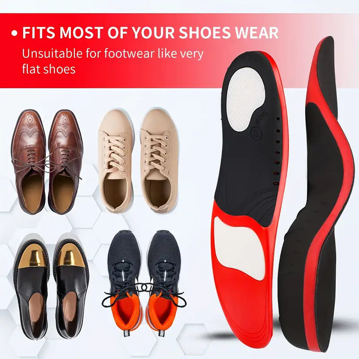 High-Elasticity Shoe Insoles | Black Red