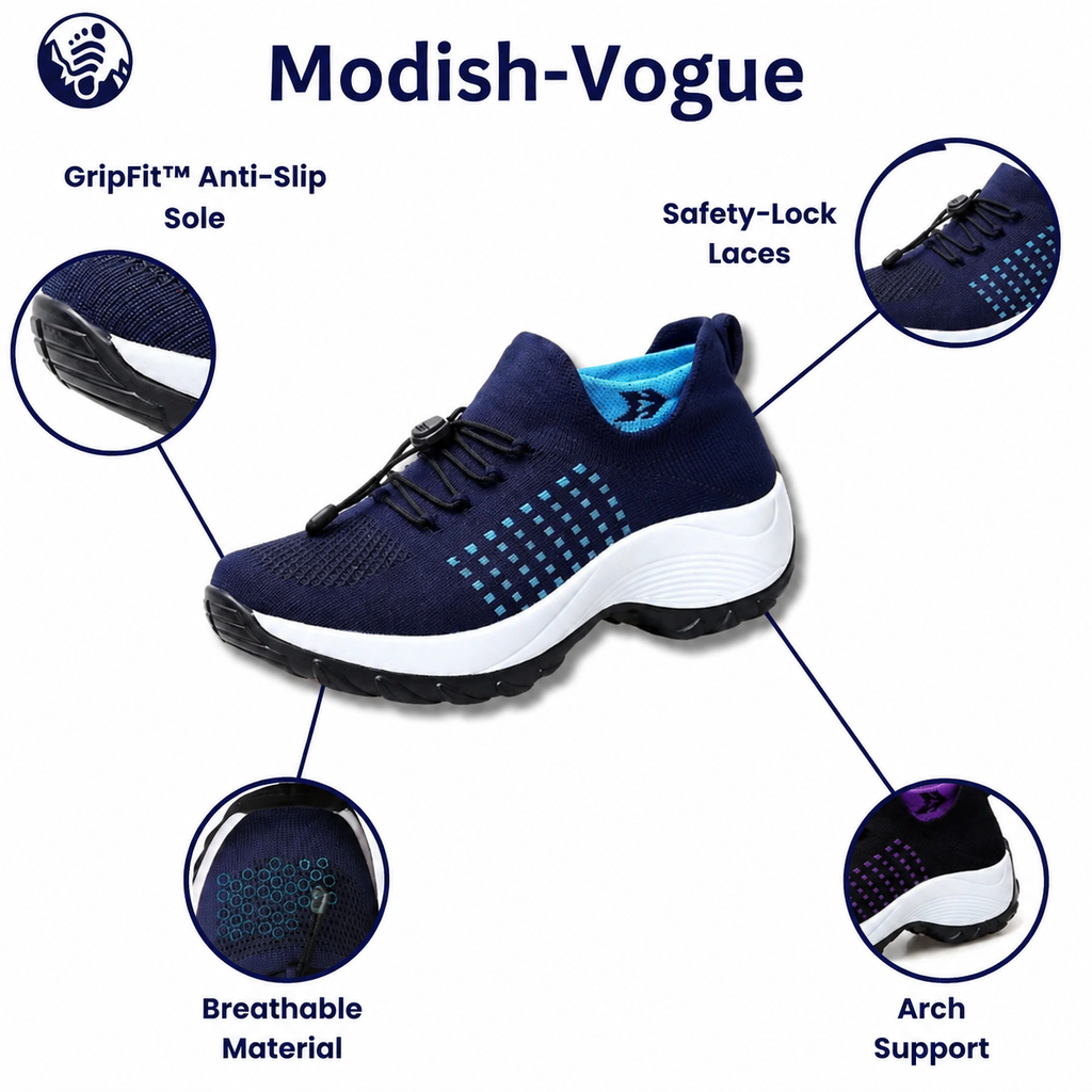 Orthofit trainer insole view showing cushioned support for plantar fasciitis relief