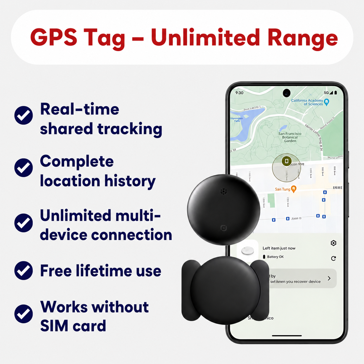 GPS tracker for children showing customisable safety zone alerts on parent's mobile phone