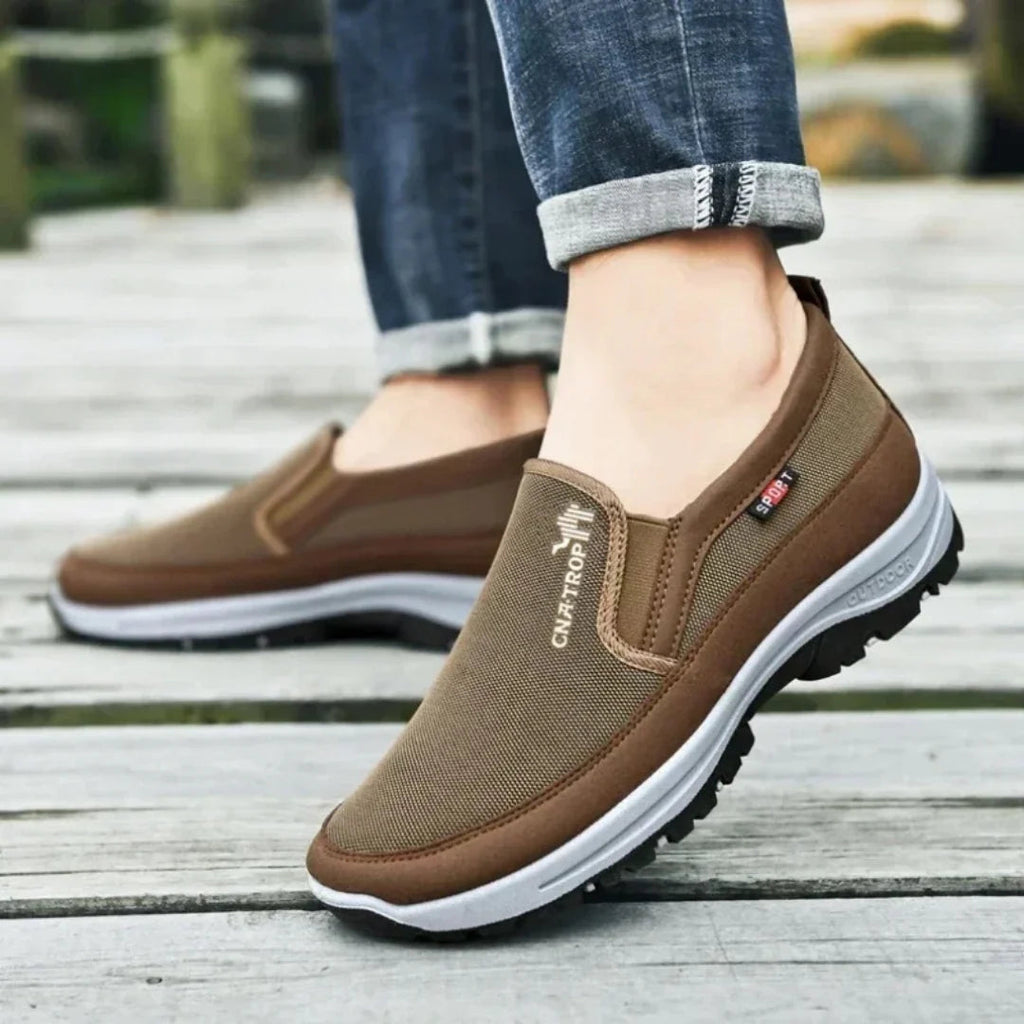 OrthoPro shoes in blue colour highlighting breathable upper material