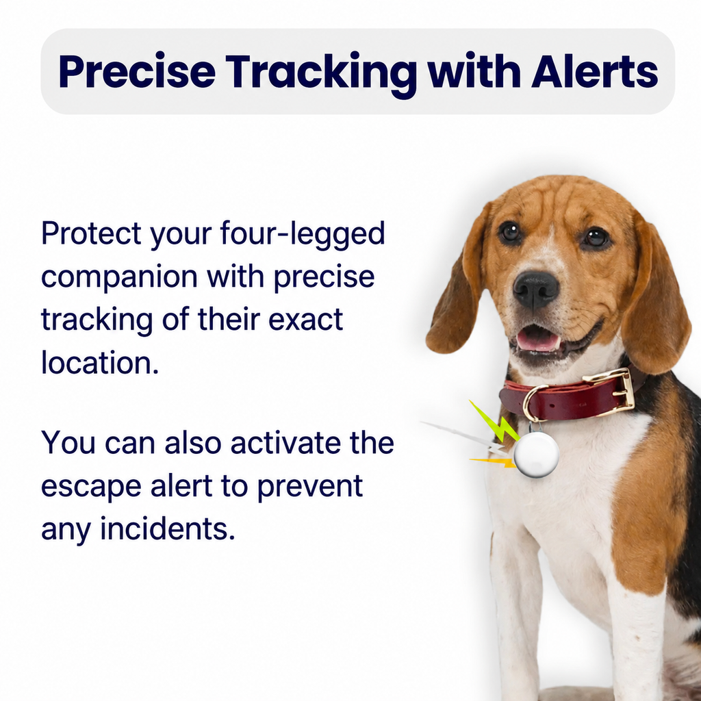 Discreet GPS Dog Tracker – Global Tracking with Apple & Android Find My – No Monthly Fees