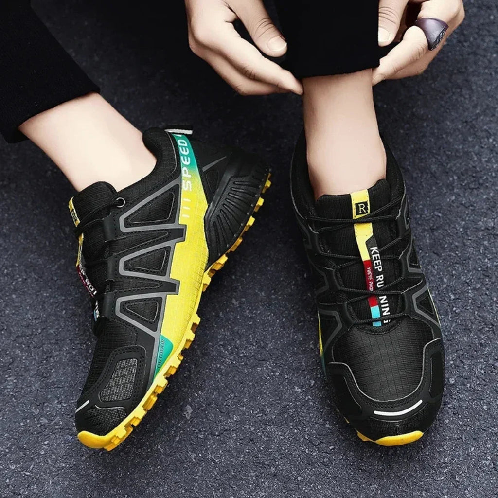 SpeedCross IV trainers in Green colourway showing breathable upper construction.