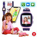 SOS emergency button on children's smart watch sending location alert