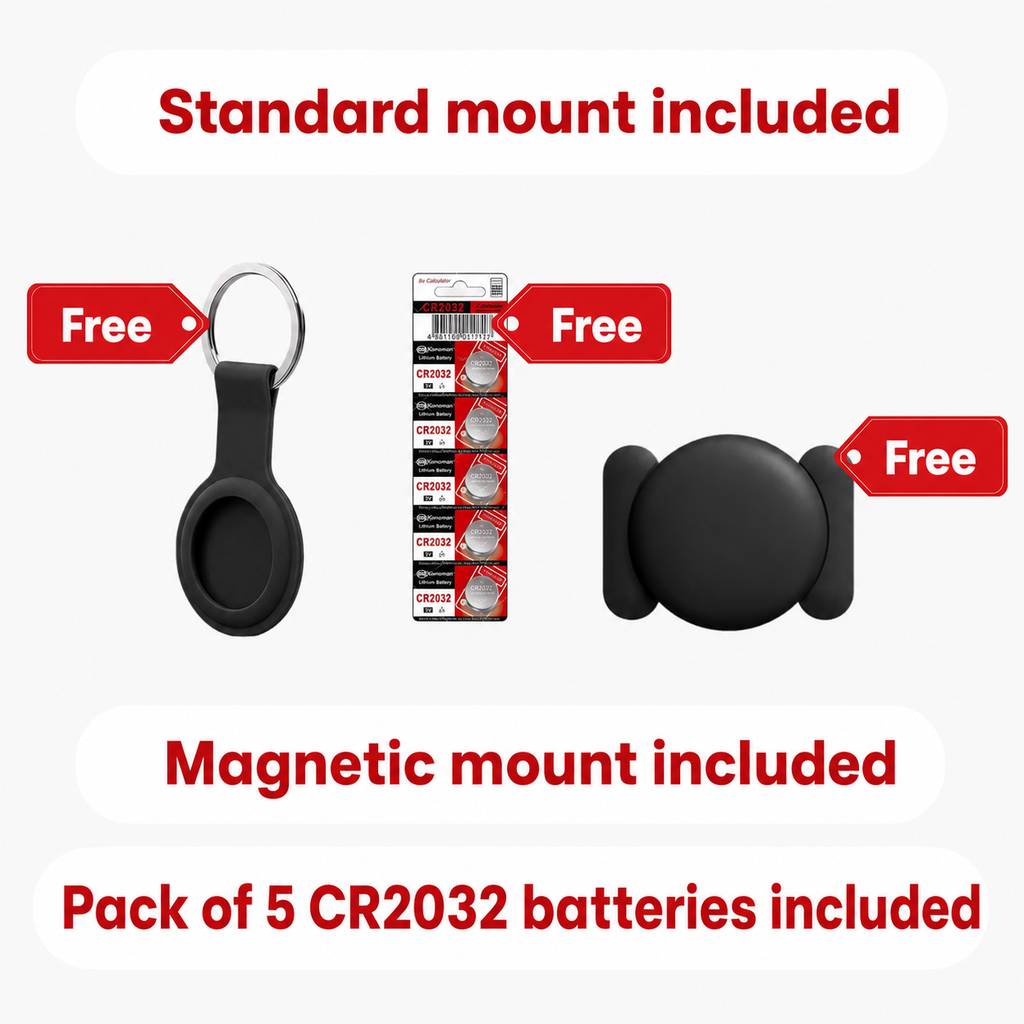 GPS tracker for children with no subscription fees, showing Apple and Android compatibility