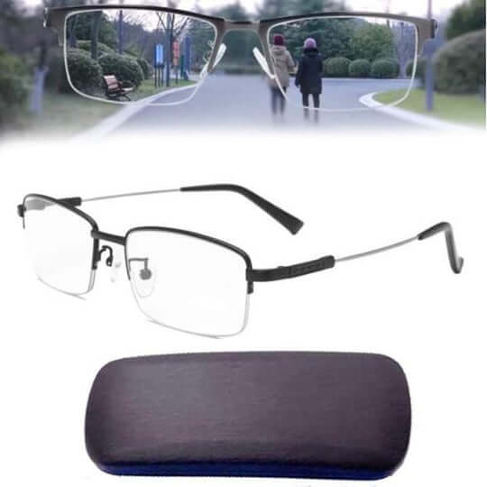 German Smart Progressive Glasses with blue light blocking and UV protection for all-day eye health.