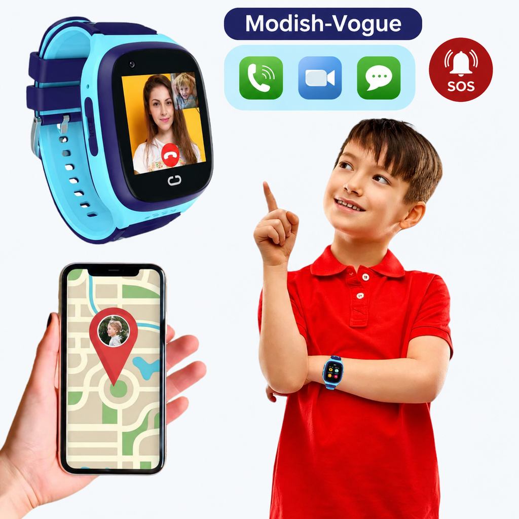 Parent sending affectionate heart message to child's GPS smart watch