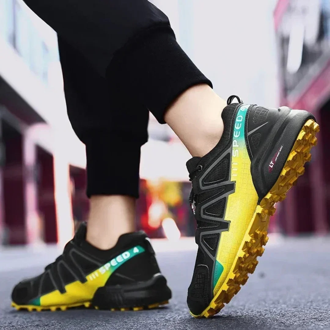 SpeedCross IV trainers sole close-up revealing deep lugs for maximum traction.