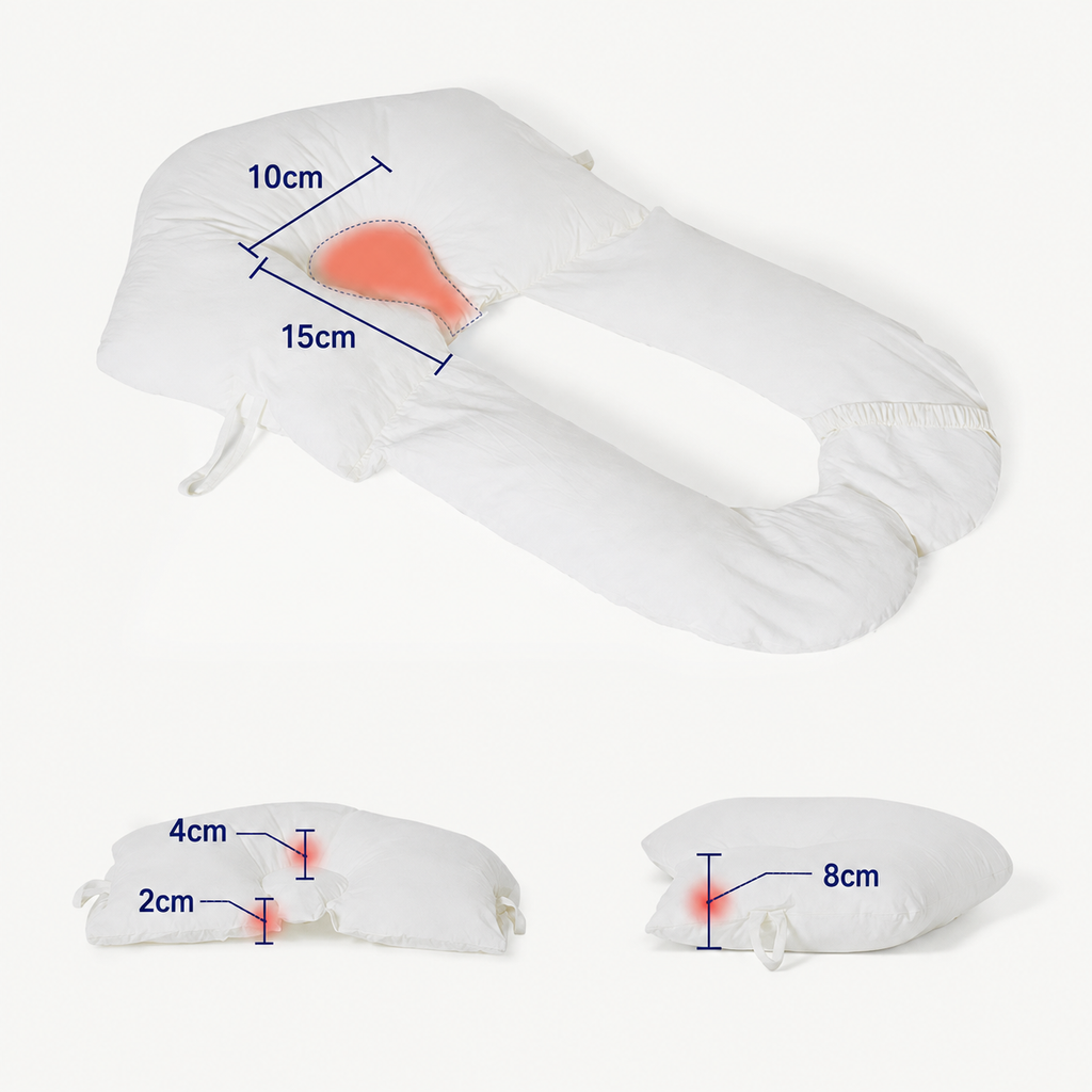 Ergonomic Baby Sleep Cushion by Modish-Vogue in soft pastel colour, showing the womb-like curved design.