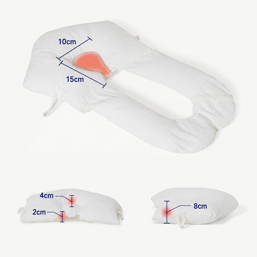 Ergonomic Baby Sleep Cushion by Modish-Vogue in soft pastel colour, showing the womb-like curved design.