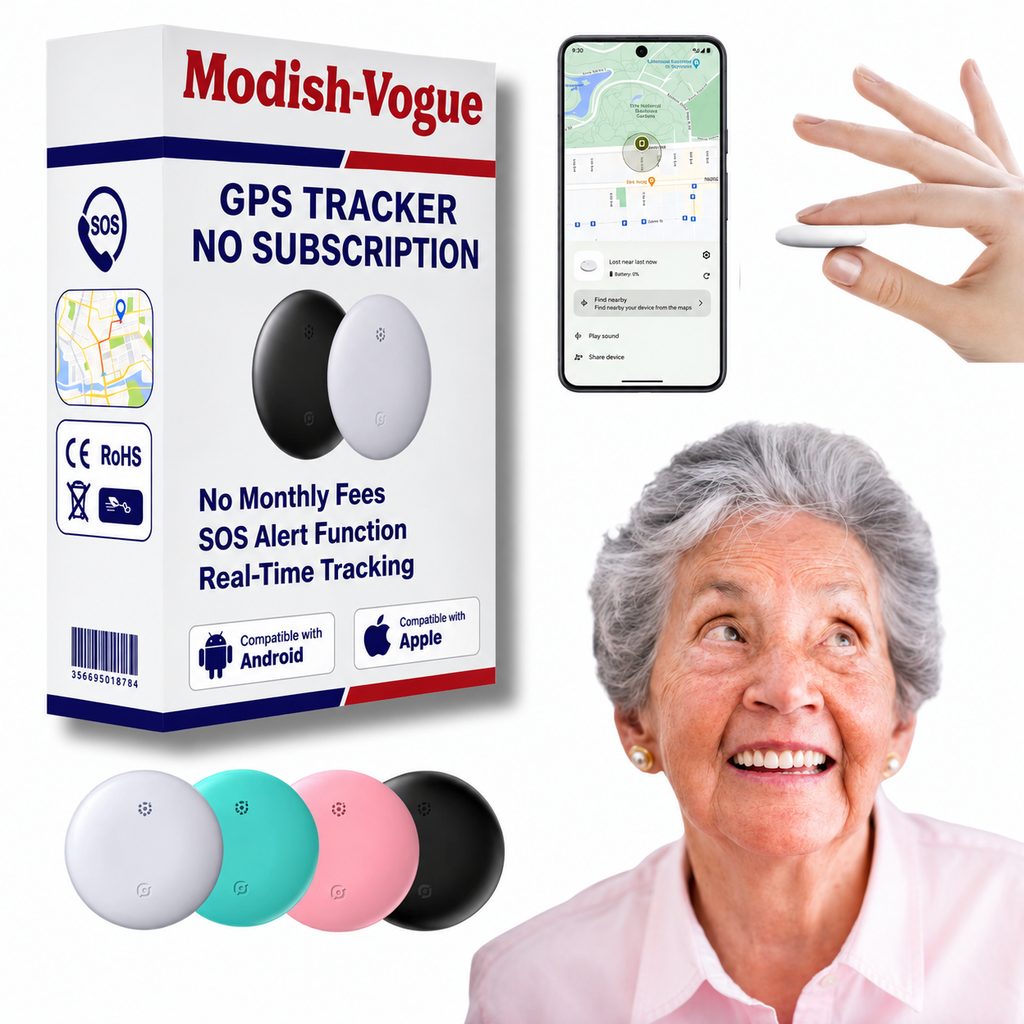 GPS tracker for elderly showing real-time location tracking on smartphone with family member's position displayed on map