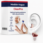 ClearPro invisible hearing aid discreetly worn in ear for natural hearing enhancement