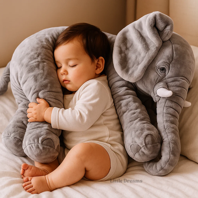 Soft elephant pillow in various colours displayed for babies and toddlers