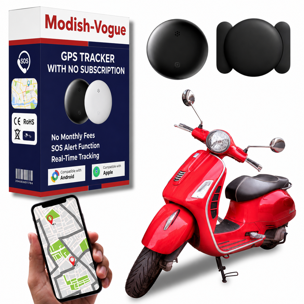 GPS tracker for motorbike with no subscription, compatible with iOS and Android Find My apps