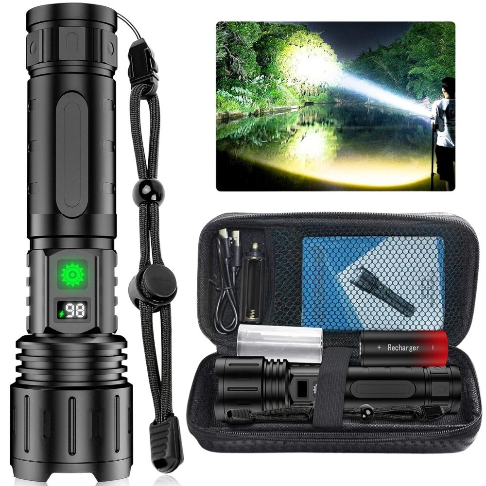 World's Brightest Torch with 100,000 lumens output and LCD battery display