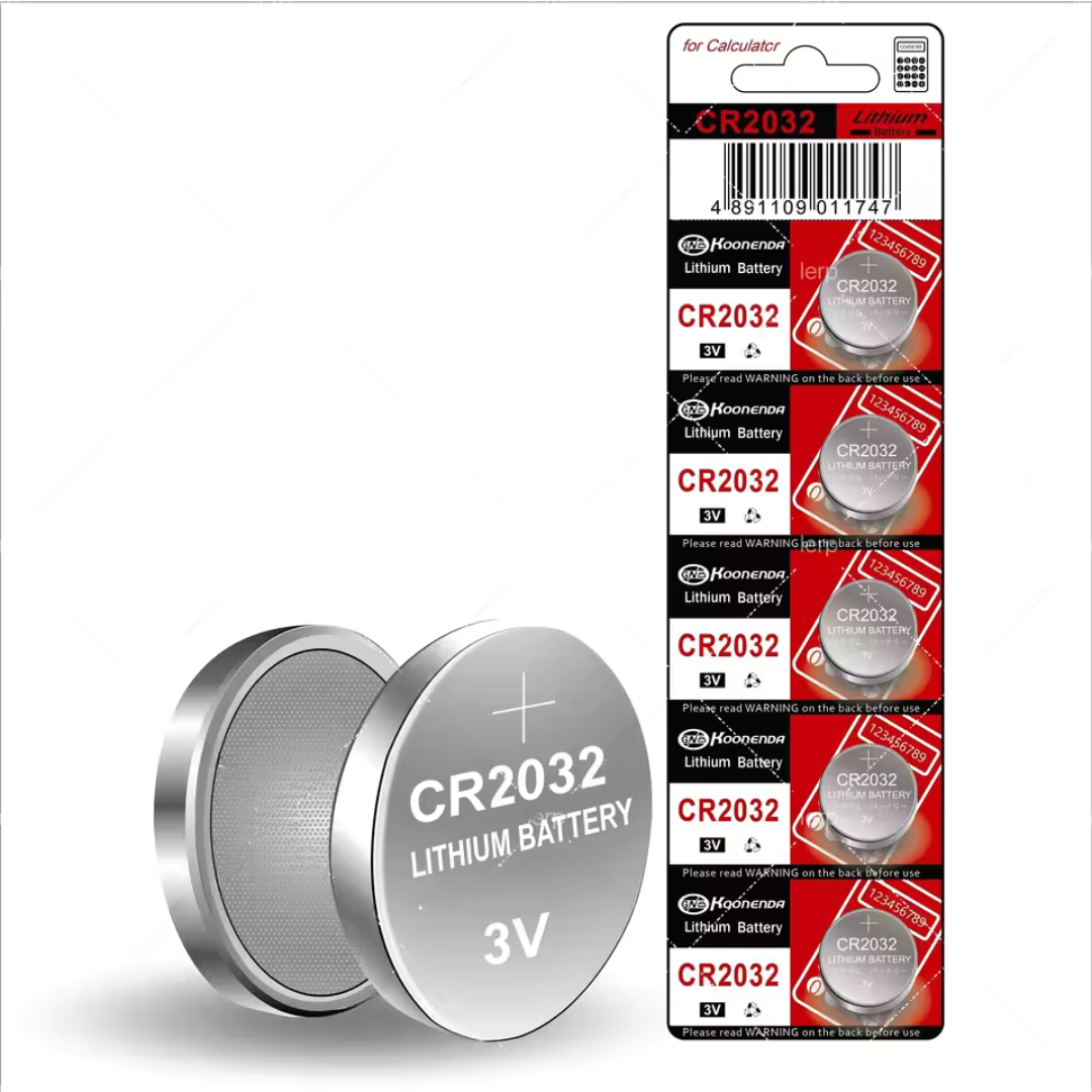Pack of 5 CR2032 lithium batteries 3V high capacity for GPS trackers, scales, remote controls and watches