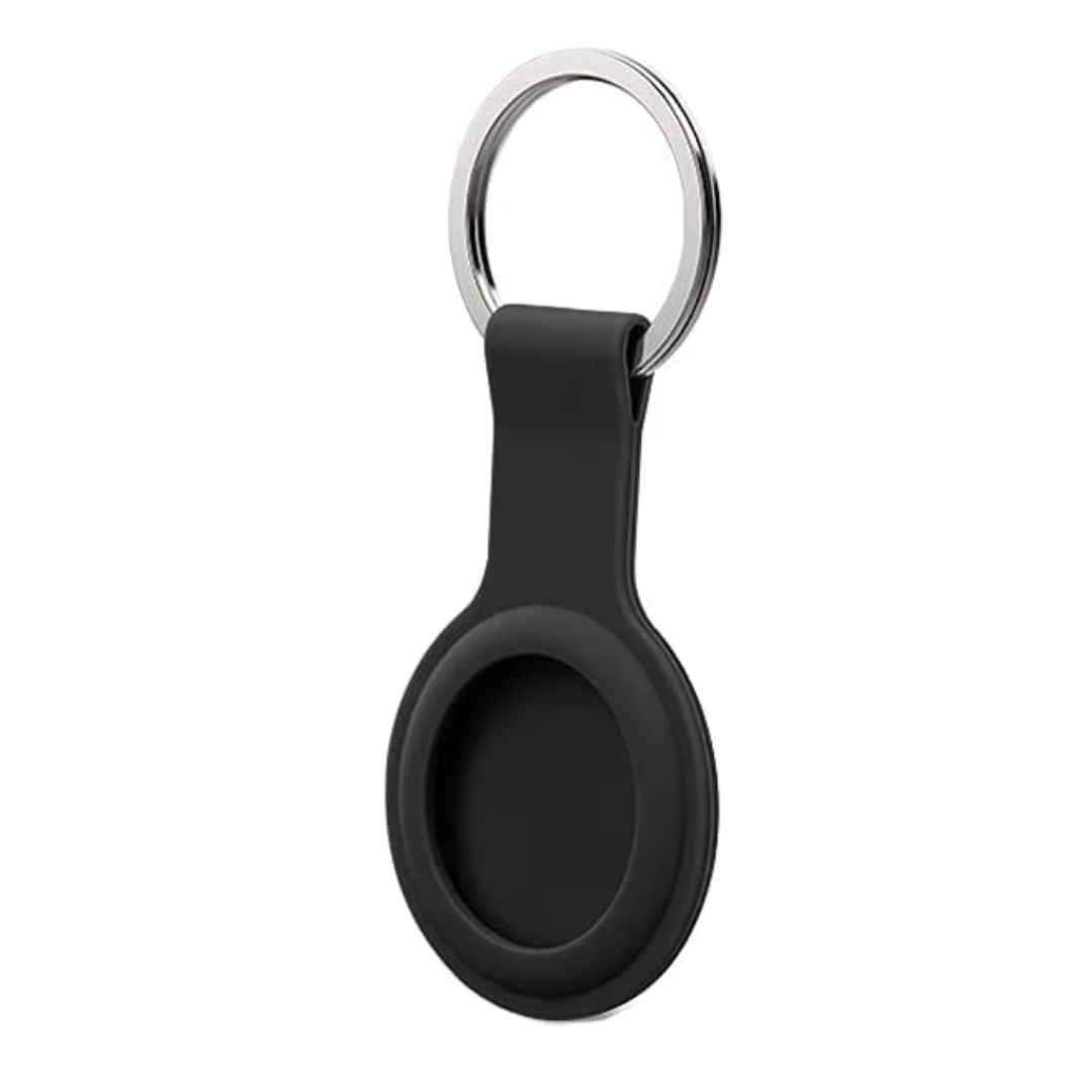 AirTag holder in black providing secure protection and mounting for GPS tracker