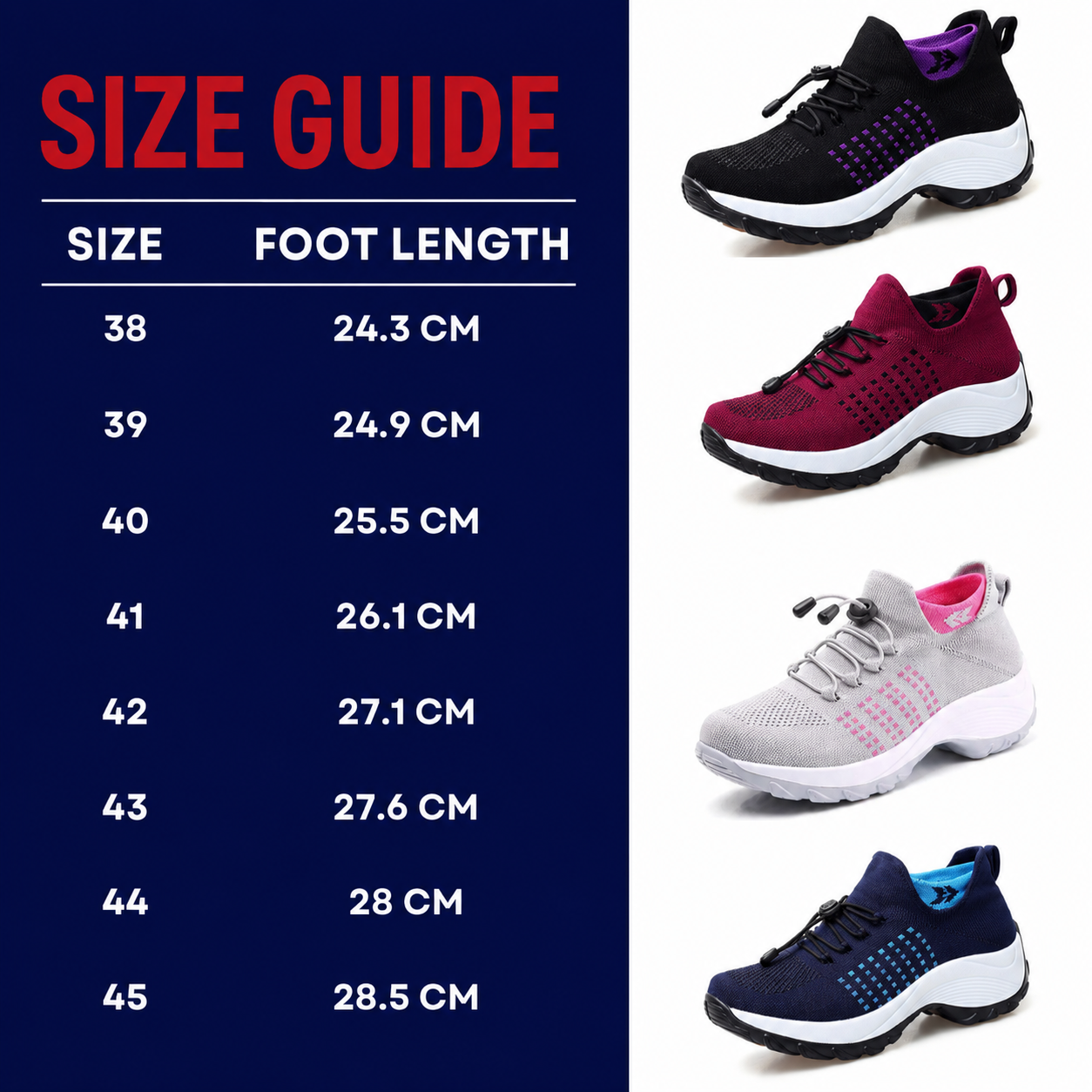Orthofit trainers packaging and 30-day money-back guarantee information