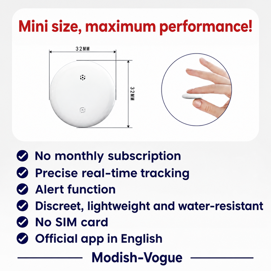 GPS pet tracker displaying real-time location tracking on a smartphone using the Find My app.