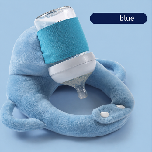 Close-up of Baby Bottle Holder Pillow showing integrated bottle straps and ergonomic design
