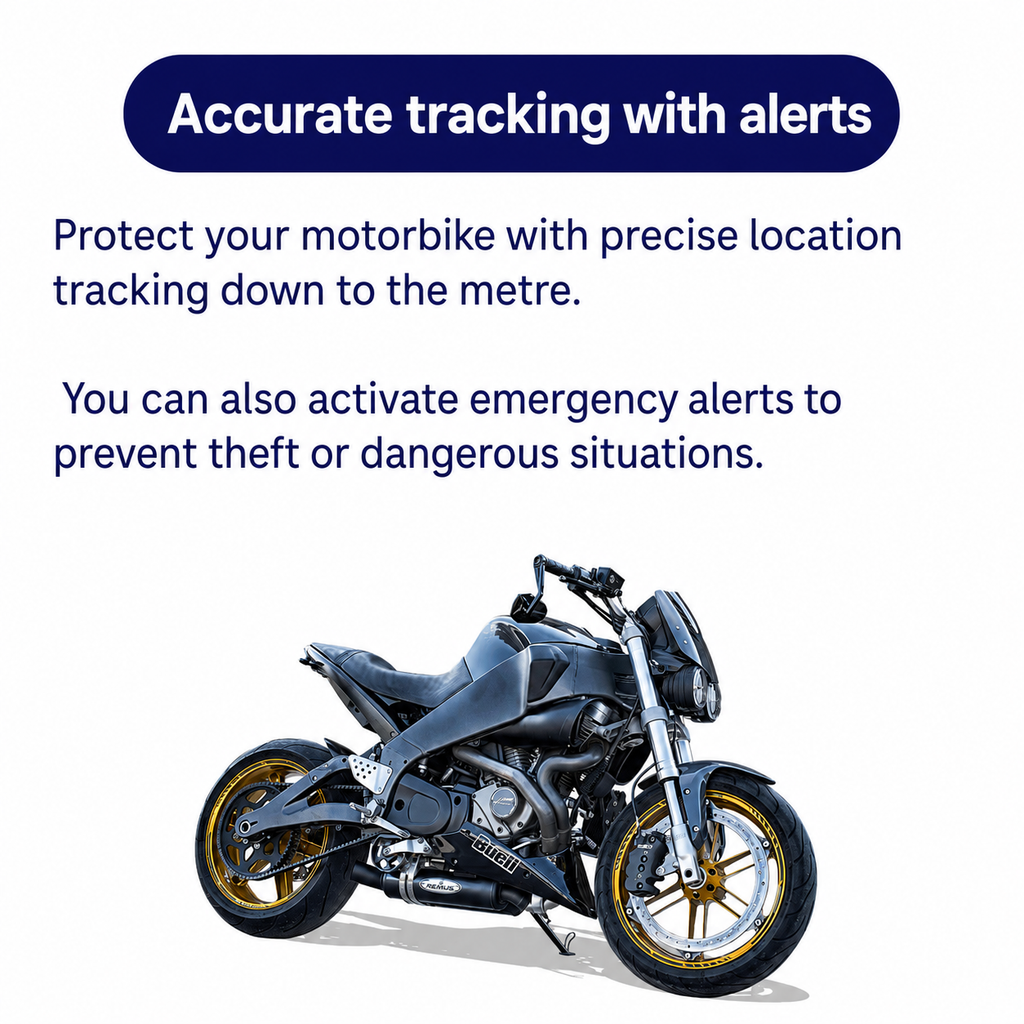 Compact GPS tracker showing compatibility with Apple Find My and Google Find My Device applications