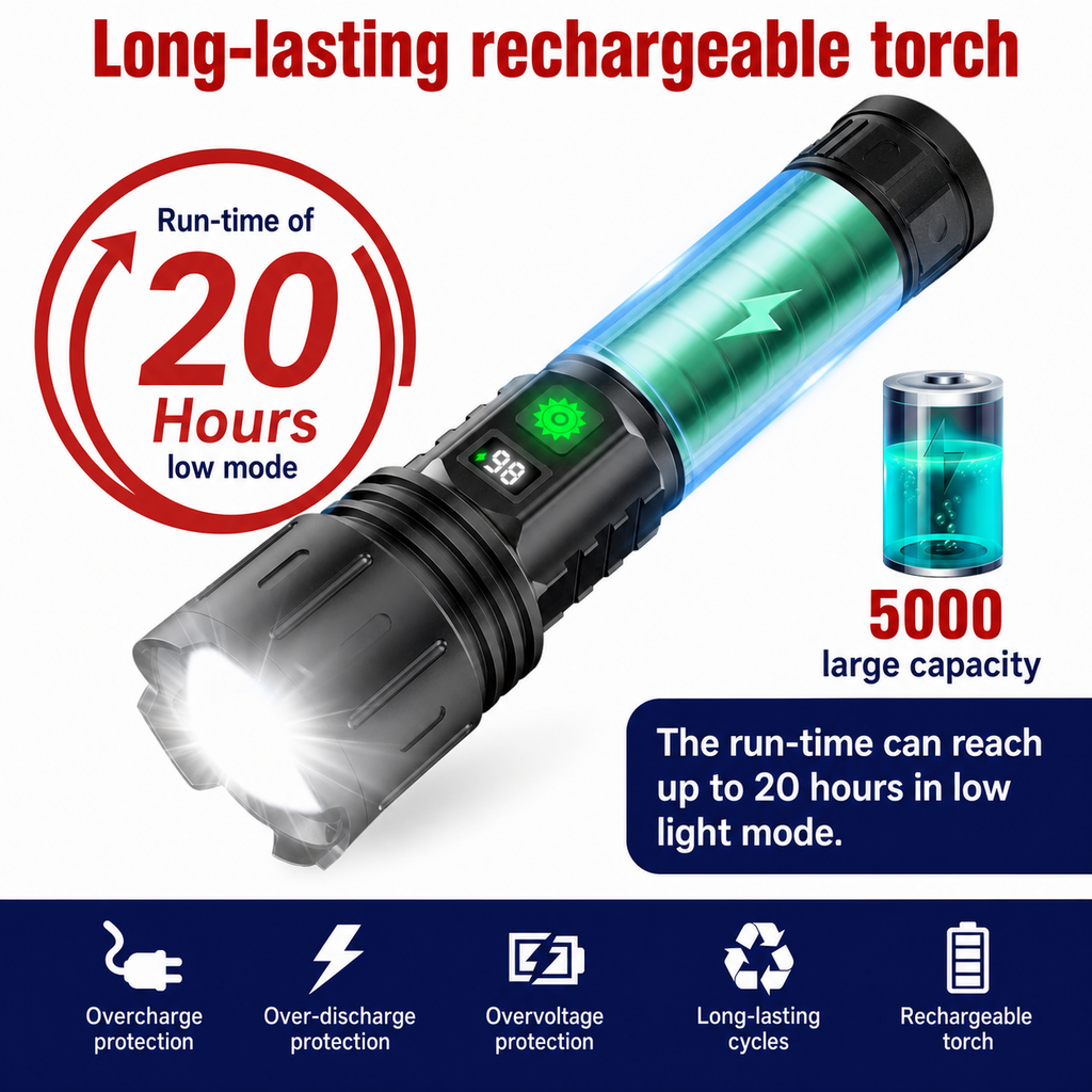 Compact and lightweight torch design for one-handed operation
